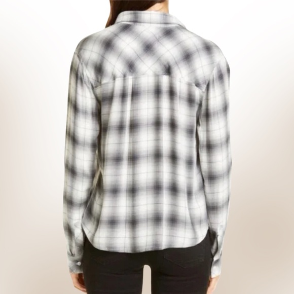 RAILS Dylan Plaid Button-up Shirt / Smoke Ivory Shadow / XS - Picture 3 of 8